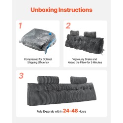 King size -kokoinen samettinen kiilatyyny sängynpäätyyn harmaa