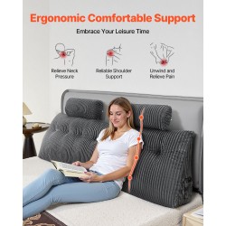 King size -kokoinen samettinen kiilatyyny sängynpäätyyn harmaa