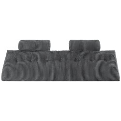 King size -kokoinen samettinen kiilatyyny sängynpäätyyn harmaa