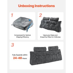 Kiilatyyny sängynpäätyyn queen-kokoinen irrotettava pestävä samettipäällinen kuituvaahtotäyte harmaa 2 niskatyynyä