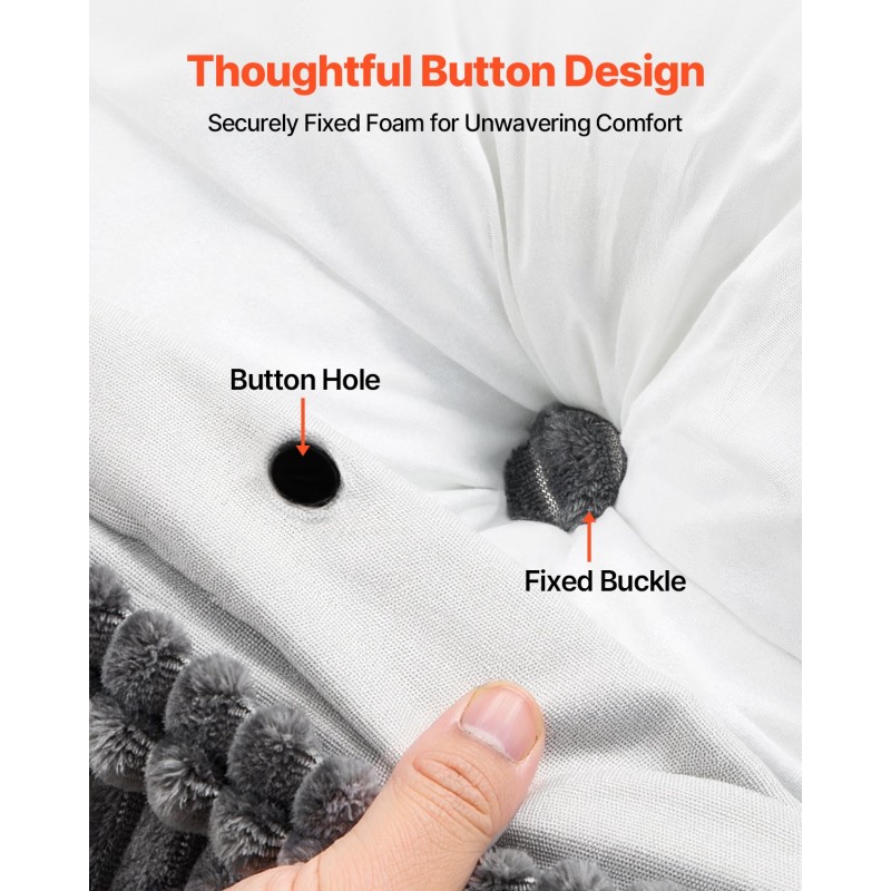 Kiilatyyny sängynpäätyyn queen-kokoinen irrotettava pestävä samettipäällinen kuituvaahtotäyte harmaa 2 niskatyynyä