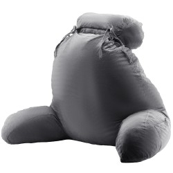 Tukityyny samettipäällisellä silputulla muistivaahdolla harmaa kolmella taskulla irrotettava niskatuki