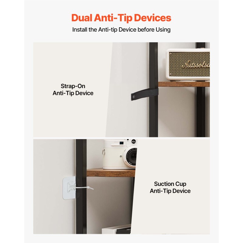 Kulmahylly metallirunko MDF-puuhyllyt 6 tasoa 171,5 cm LED-valonauhalla