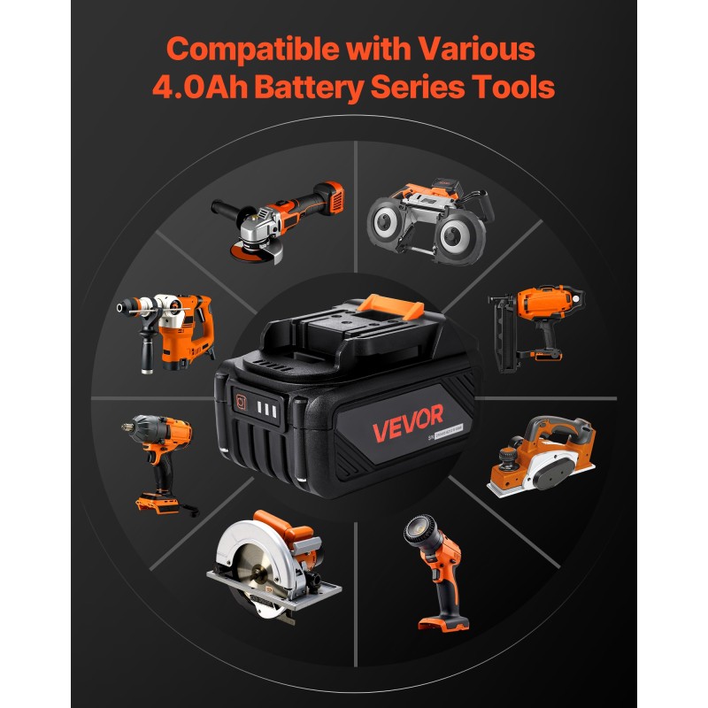 Litiumakku ja laturipaketti 4,0 Ah 20 V Makita-yhteensopiva 1,8 m johdolla