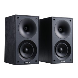 Kirjahyllykaiutinpari passiivinen 4 tuuman MDF-puurunko musta stereotoisto