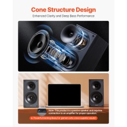 Hyllykaiuttimet 5,25-tuumaiset passiiviset MDF-kotelot paripakkaus 300W 8Ω