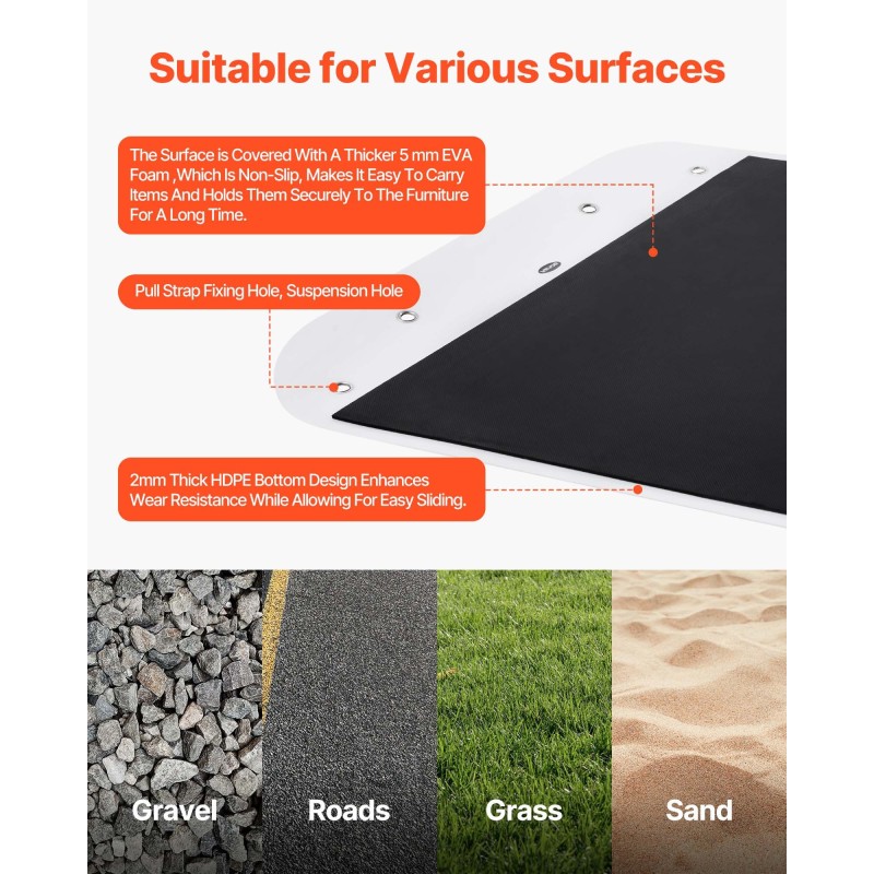 Vetoreki PE-muovinen 2800 x 1015 mm 725 kg kantavuus pihalle ja maastoon