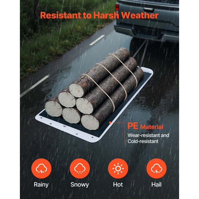 Vetoreki PE-muovinen 2800 x 1015 mm 725 kg kantavuus pihalle ja maastoon