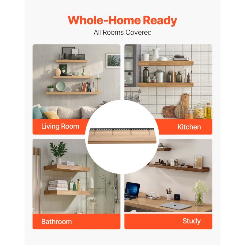 Kelluvan hyllyn piilotettu teräskannatin 43 tuumaa 104 kg 1 kpl