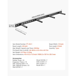 Kelluvan hyllyn piilotettu teräskannatin 43 tuumaa 104 kg 1 kpl