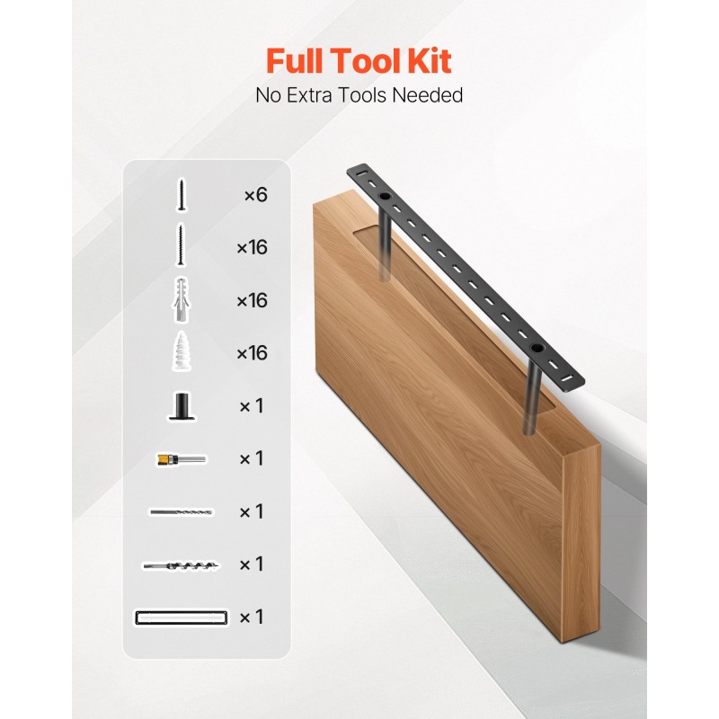 Seinähyllyille teräksiset piilokiinnikkeet 22 tuuman 2 kpl 68 kg kantavuus