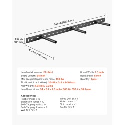 Teräs seinäkiinnike kelluvalle hyllylle 34 tuumaa 86 kg ruosteenestopinnoitteella