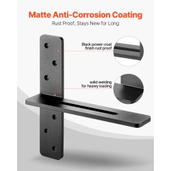 T-mallinen täysteräksinen kelluva hyllynkannatin 12 tuumaa 90 kg 2 kpl