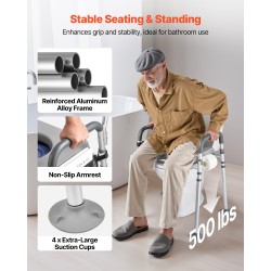 Sängynvierus-wc teräsrunko säädettävä korkeus ja leveys 227 kg 5L ämpäri