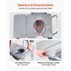 WC-tuoli teräsrunko 227 kg kantavuus säädettävä korkeus 5 litran ämpärillä