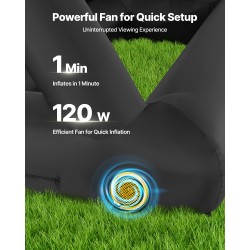 Puhallettava elokuvanäyttö 4,3 m 600D-valkokangas ulkokäyttöön ja sisäkäyttöön