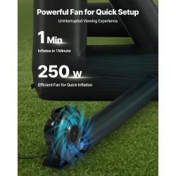 Puhallettava elokuvakangas 16 jalan pestävä valkokangas musta runko ulkokäyttöön