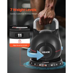 Säädettävä kahvakuula ABS-muovi ja painevalettu alumiini 2–20 kg