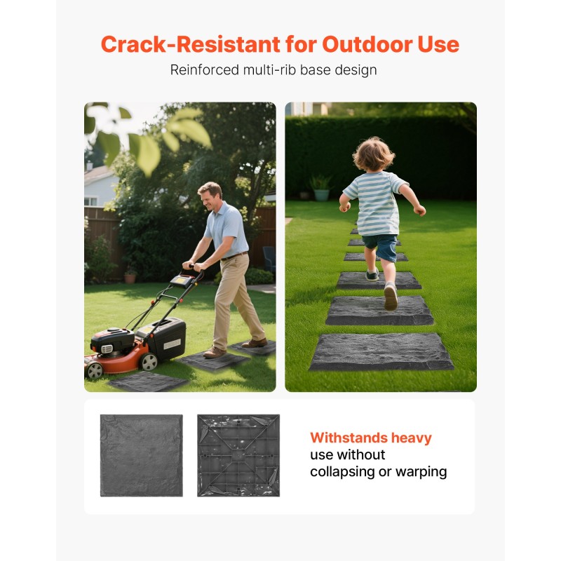 Puutarhan askelkivet muovihartsia 395×395×26 mm 8 kpl ulkokäyttöön