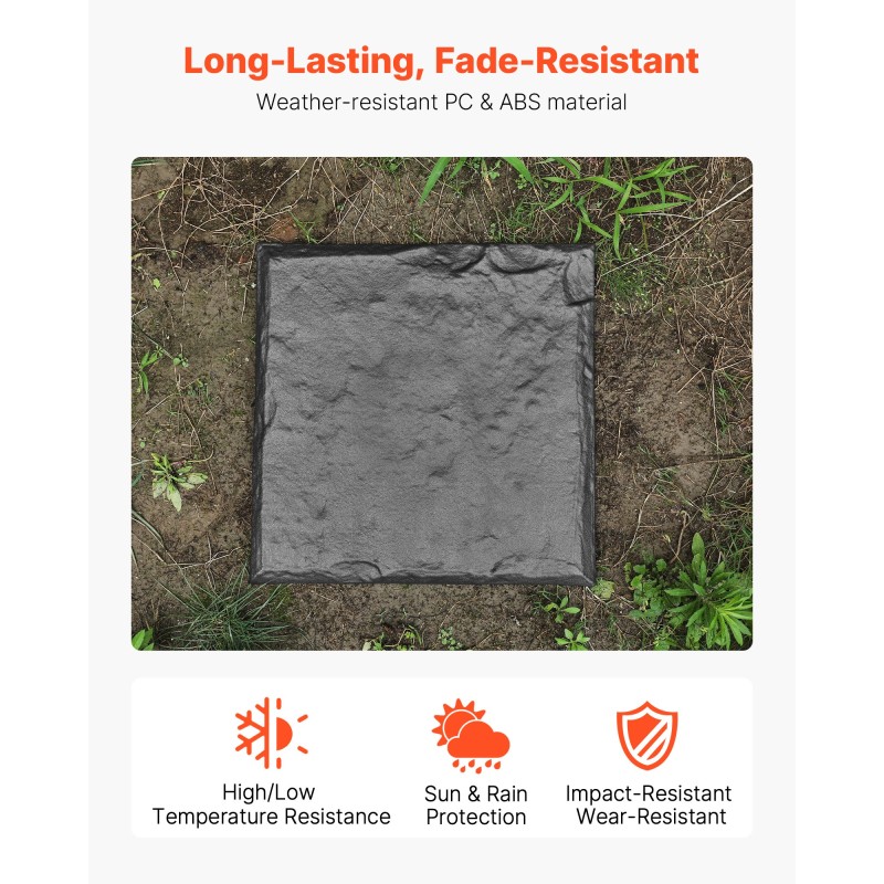 Puutarhan askelkivet PC ja ABS muovihartsi 4 kpl 395 x 395 mm