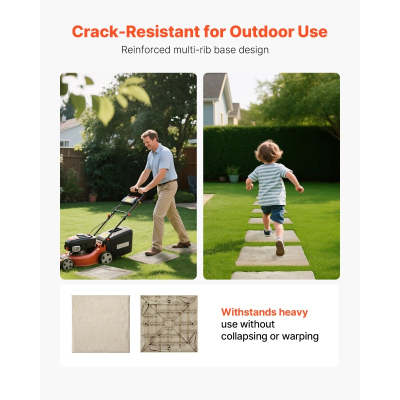 Neliönmuotoiset puutarhan askelkivet 16 kpl PC ja ABS muovihartsista beige 395×395 mm