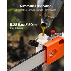 Jatkovarsisaha bensiinikäyttöinen 43 cc 2-tahti 30,48 cm terälaippa 3,66 m jatkovarsi
