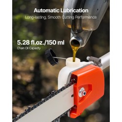 Bensiinikäyttöinen teleskooppinen oksasaha 25 cm3 30,5 cm laippa alumiiniseosvarsi