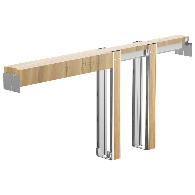 Liukuoven karmisarja puu ja sinkitty teräs säädettävä 610–914 mm pehmeä sulkeutumismekanismi