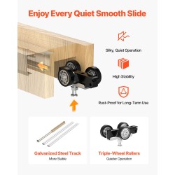 Upotettava liukuoven karmisarja 610–813 mm leveille ovilevyille galvanoitu teräs pehmeä sulkeutumismekanismi