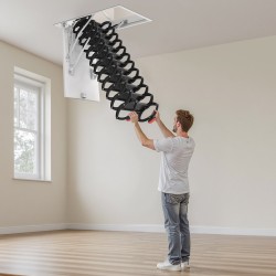 Alasvedettävät ullakkotikkaat teräs alumiini puu 3,2–3,35 m 299 kg kantavuus