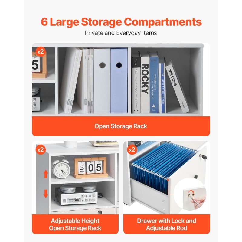 Arkistokaappi lastulevyinen lukittava kaksi laatikkoa neljä lokeroa pyörillä valkoinen