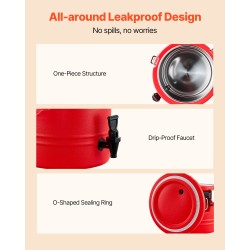 Eristetty juoma-annostelija 30 l 304-ruostumaton teräs vuotamaton hana