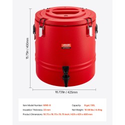 Eristetty juoma-annostelija 30 l 304-ruostumaton teräs vuotamaton hana