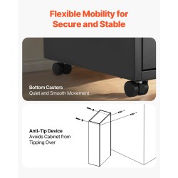 Metallinen arkistokaappi kylmävalssattua terästä kaksi laatikkoa avoin hylly lukittava pyörillä