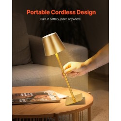 Pöytävalaisin ladattava akku 5200mAh 2 kpl kolmivärinen portaaton himmennys