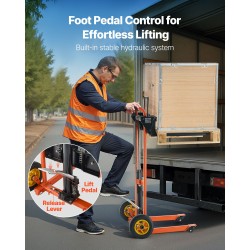 Manuaalinen hydraulinen materiaalinostin lavansiirtovaunu taittuva hiiliteräs 205 kilogrammaa 1000 millimetriä