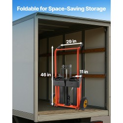 Materiaalinostovaunu hydraulinen käsikäyttöinen 205 kg hiiliteräs taittuva nostokorkeus 900 mm