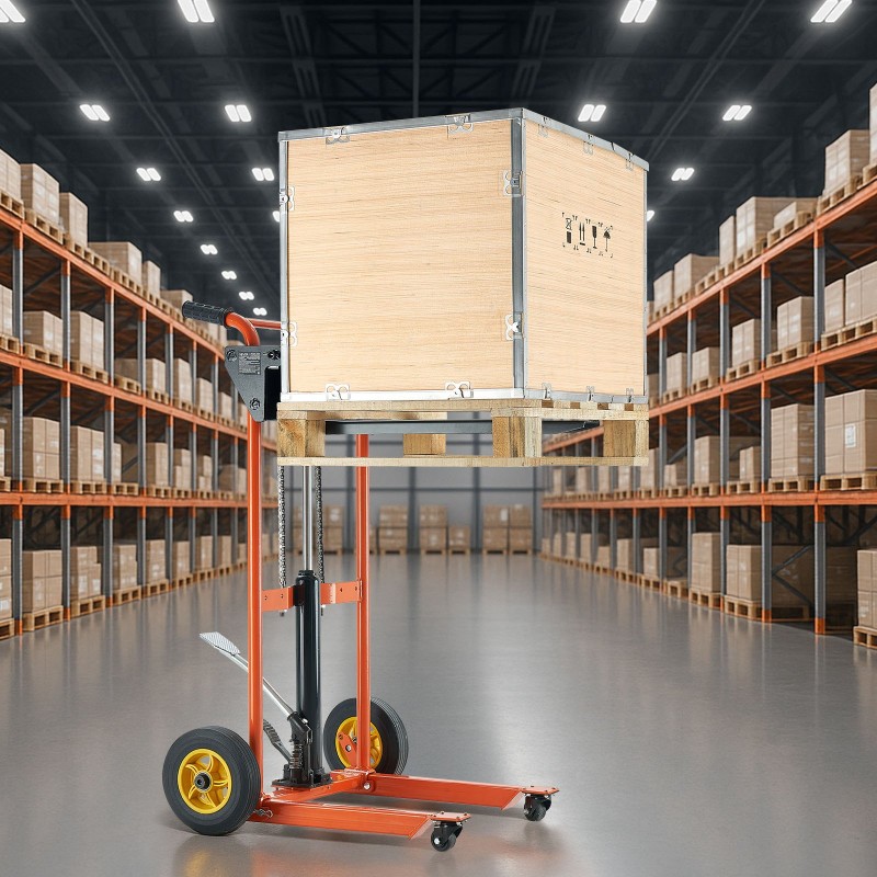 Materiaalinostovaunu hydraulinen käsikäyttöinen 205 kg hiiliteräs taittuva nostokorkeus 900 mm