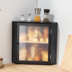 Leipälaatikko bambupuinen kaksitasoinen kulmamalli 320x320x425 mm musta