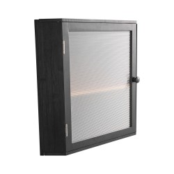 Leipälaatikko bambupuinen kaksitasoinen kulmamalli 320x320x425 mm musta