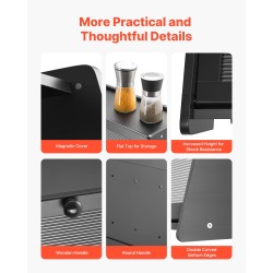 Leipälaatikko bambupuinen musta yksikerroksinen 420 x 250 x 260 mm tilava