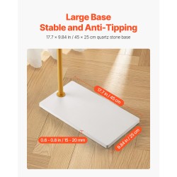 Vapaasti seisova vaateteline hiiliteräsrunko kvartsikivijalusta 3 koukkua 170 cm