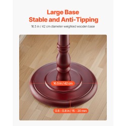 Vapaasti seisova koivupuinen naulakko 11 koukkua 176 cm painotetulla puupohjalla