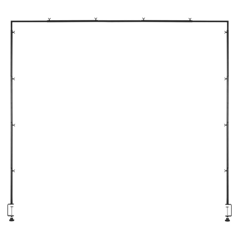 Metallinen pöytäkaari pöytään kiinnitettävä säädettävä pituus ja korkeus musta