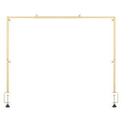 Teräksinen säädettävä pöytäteline puristimella juhlakoristeluun kullanvärinen