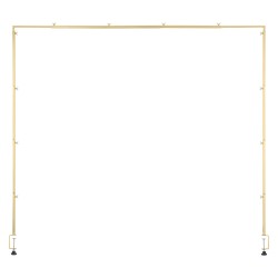 Teräksinen säädettävä pöytäteline puristimella juhlakoristeluun kullanvärinen