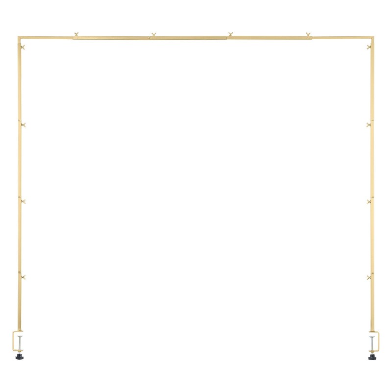 Teräksinen säädettävä pöytäteline puristimella juhlakoristeluun kullanvärinen