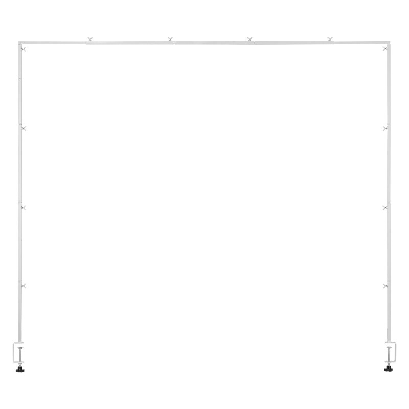 Pöytäkaariteline teräksinen säädettävä valkoinen 711–2489 mm juhlakoristeille