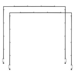 Pöytätankoteline teräs musta säädettävä pituus 28–98 tuumaa 2 kpl
