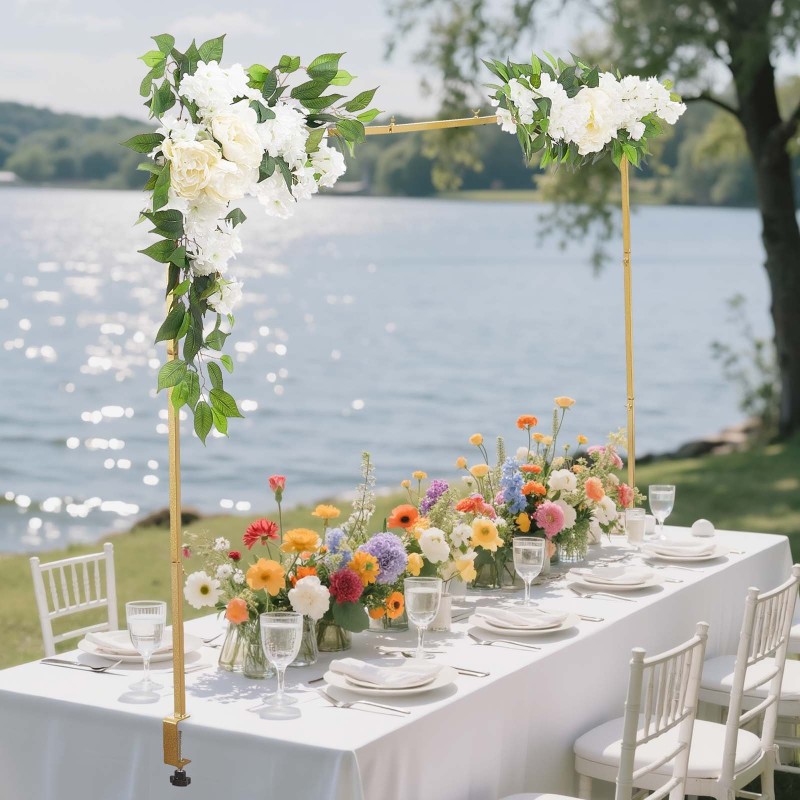 Pöydän yläpuolinen kaariteline juhliin Q235-teräs säädettävä 711–2489 mm sopii 0–77 mm